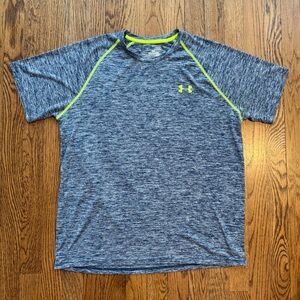 Under Armour HeatGear Long Sleeve Shirt Men’s Medium Blue Loose Fit Athletic Top